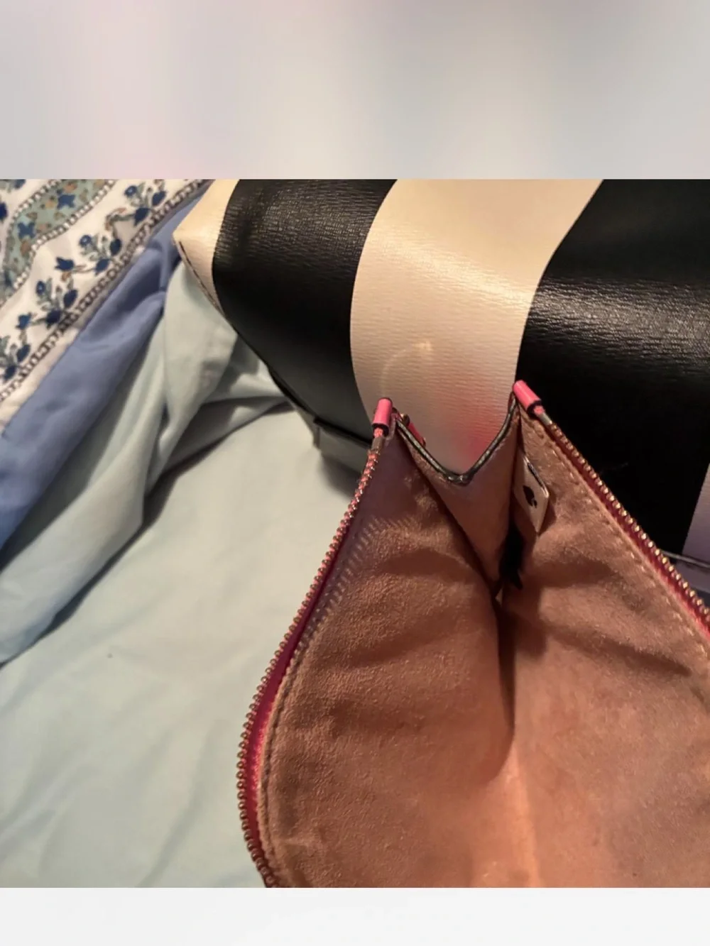 kate spade Molly striped tote and pink Wristlet